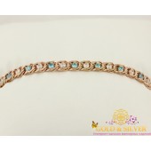 Серебряный браслет позолоченный с камнями р3703т